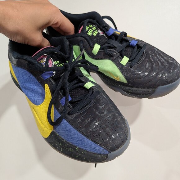 Nike Giannis Freak 5 Joker Sneakers Yellow Green Black Size 4.5 - Picture 8 of 8